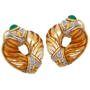 carved gemstone earrings